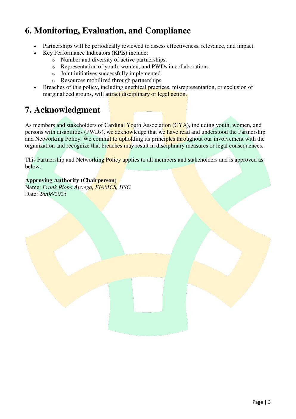 Partnership & Networking Policy — page 3