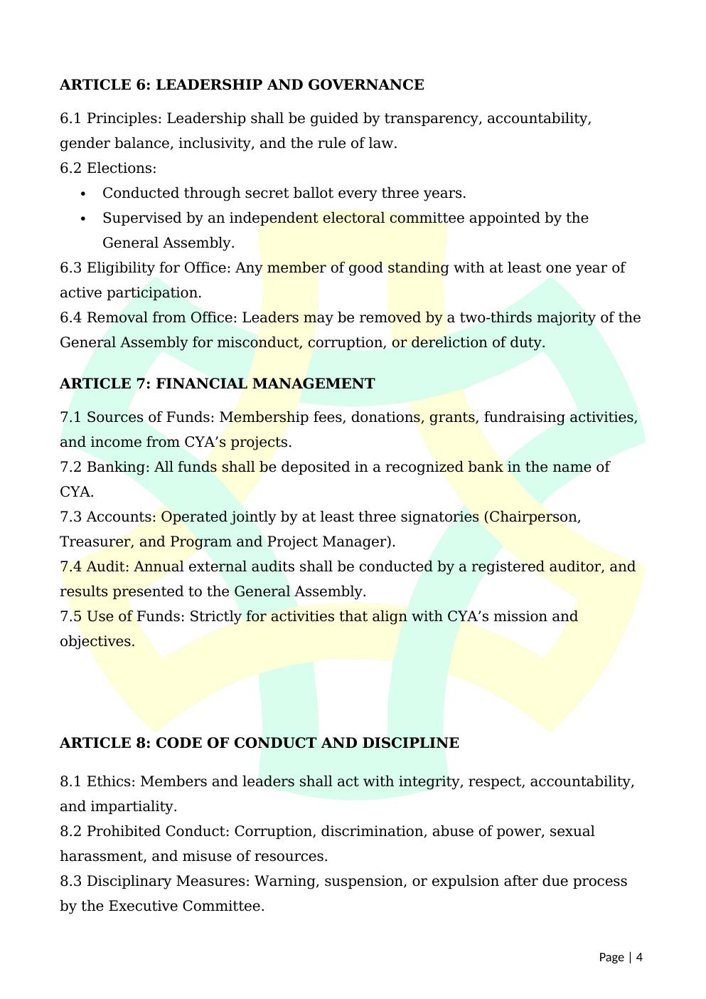 CYA Constitution (Pages 1–4) — page 4